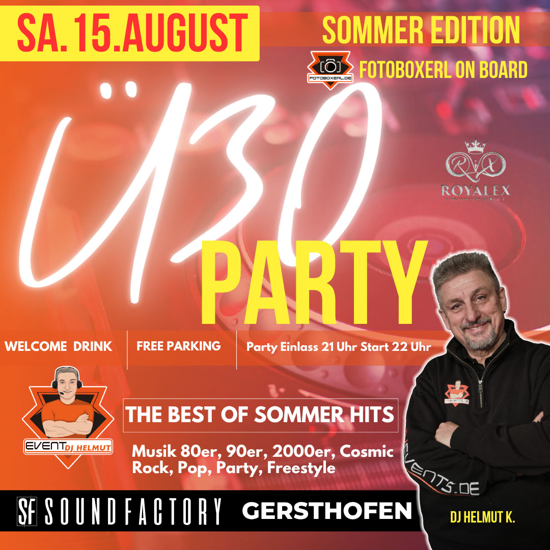 Ticketstore Grafik_sommerÜ30_1080 x 1080 px Ü30 Party Soundfac